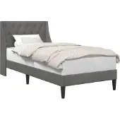 vidaXL Bedframe met hoofdeinde Donkergrijs 80 x 200 cm Fluweel