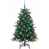 vidaXL Kunstkerstboom Groen 150 cm PVC en Metaal en Plastic