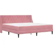 vidaXL Bedframe met matras met matras Roze 200 x 200 cm Fluweel