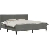 vidaXL Bedframe met matras met matras Donkergrijs 200 x 200 cm Fluweel