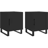 vidaXL Nachtkastjes 2 st 40x40x50 cm bewerkt hout zwart