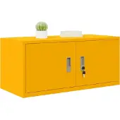 vidaXL Opbergkast Mosterdgeel 90 x 40 x 40 cm Staal
