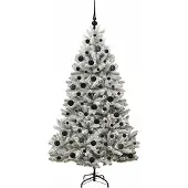 vidaXL Kunstkerstboom met 300 LED Groen en Wit 180 cm PVC en Metalen