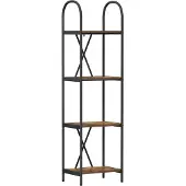 vidaXL Boekenplank 4-laags 40 x 30 x 146 cm Bewerkt hout Rook Eiken