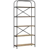 vidaXL Boekenplank 5-laags 80 x 30 x 183 cm Bewerkt hout Artisan Eiken