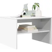 vidaXL Salontafel Wit 60 x 50 x 40 cm Bewerkt hout