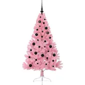 vidaXL Kunststof Voorverlichte Kerstboom met 150 LED Roze 150 cm PVC