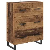 vidaXL Highboard 2 st Oud Hout 69,5 x 34 x 180 cm Bewerkt hout