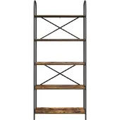 vidaXL Boekenplank 5-laags 80 x 30 x 183 cm Bewerkt hout Rook Eiken