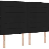 vidaXL LED Hoofdbord met LED-stripverlichting Zwart 144 cm Stof