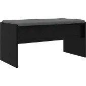 vidaXL Hallenbank met kussen Zwart Eiken 83 x 38 x 40 cm