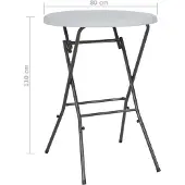 vidaXL Bartafel inklapbaar 80x110 cm HDPE wit