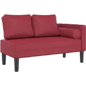 vidaXL Chaise longue met kussens kunstleer wijnrood