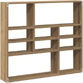 vidaXL Wandschap 90x16x78 cm bewerkt hout artisanaal eikenkleurig
