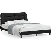 vidaXL Bedframe zonder matras "Hvar" kunstleer zwart en wit 140x190 cm