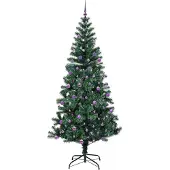 vidaXL Kunststof Voorverlichte Kerstboom Groen 240 cm PVC en Metalen