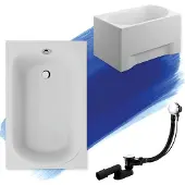 Polimat MINI ligbad 110 x 70 cm wit met acrylpaneel