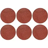 vidaXL Stapsteen 6 st Rood Ø 44 x 2 cm Rubber