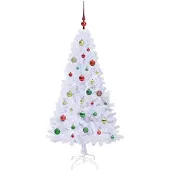 vidaXL Kunstkerstboom Wit 150 cm PVC en Staal