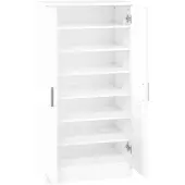 vidaXL Schoenenkast 55x35x108 cm bewerkt hout hoogglans wit