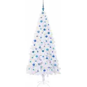 vidaXL Kunstkerstboom met 300 LED Wit 210 cm PVC en Staal