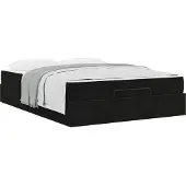 vidaXL Bedframe met matras 2 st Zwart Fluweel