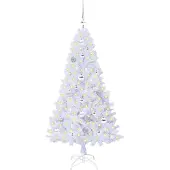vidaXL Kunstkerstboom met 150 LED Wit 150 cm PVC en Staal