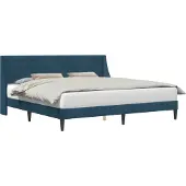 vidaXL Bedframe met hoofdeinde Blauw 200 x 200 cm Fluweel