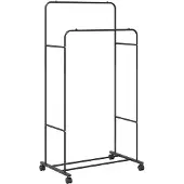 vidaXL Kledingrek Effen Zwart 80 x 53 x 156 cm