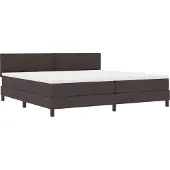 vidaXL Boxspring bed met matras met LED Donkerbruin 200 x 200 cm Stof
