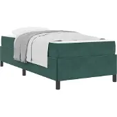 vidaXL Bedframe met matras Donkergroen 90 x 200 cm Stof