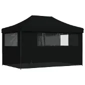 vidaXL Partytent 292 x 440 x 315 cm Zwart Oxford Stof