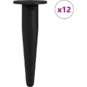 vidaXL Meubelvoeten 12 st Zwart Ø 40 x 98 mm IJzer