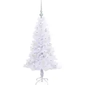 vidaXL Kunstkerstboom met 150 LED Wit 120 cm PVC en Staal