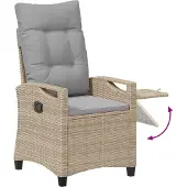 vidaXL Ligstoel voor Tuin Beige en Lichtgrijs 56 x 60 x 112 cm