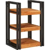 vidaXL Nachtkastje 2 pcs Bruin en Zwart Massief Acaciahout