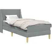 vidaXL Bedframe met matras Lichtgrijs 90 x 200 cm Polyester