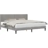 vidaXL Bedframe met hoofdeinde Lichtgrijs 180 x 200 cm Fluweel