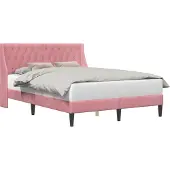 vidaXL Bedframe met hoofdeinde Roze 120 x 190 cm Fluweel
