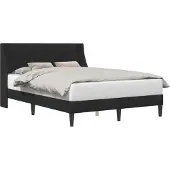vidaXL Bedframe met hoofdeinde Zwart 140 x 190 cm Fluweel