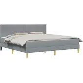 vidaXL Bedframe Lichtgrijs 200 x 200 cm Polyester