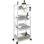 vidaXL Opbergtrolley 4-laags 37x28x95 cm acryl transparant