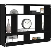 vidaXL Wandplank Zwart Eiken 75x16x55 cm Bewerkt Hout