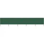 vidaXL Windscherm 5-panelen 600x80 cm stof groen