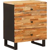 vidaXL Bedkast met lade Bruin 50 x 33 x 62 cm Massief Mango Hout