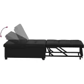 vidaXL Uittrekbare Slaapbank Zwart 194 x 67 x 82 cm Microvezel
