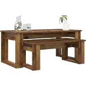 vidaXL Koffietafel Set 2 st Oudhout 100 x 50 x 42 cm Bewerkt hout