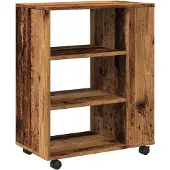 vidaXL Rolkast 60x35x75 cm bewerkt hout oud houtkleurig