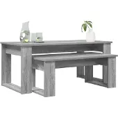 vidaXL Koffietafel Set 2 st Grijs Sonoma 100 x 50 x 42 cm Bewerkt hout