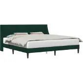 vidaXL Bedframe met hoofdeinde Donkergroen 200 x 200 cm Fluweel